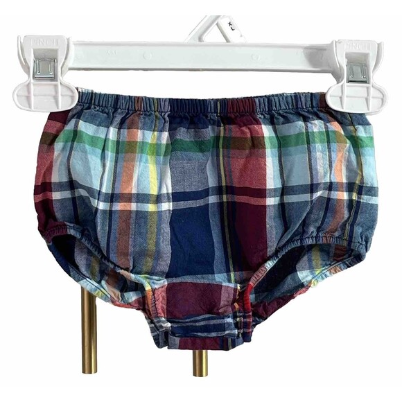Ralph Lauren Plaid Diaper Cover Bloomer Baby Girls Sz 9 Mths Preppy Colorful - Picture 1 of 3